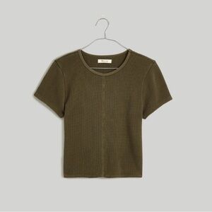 Madewell Waffle Knit crew neck short sleeve cropped tee